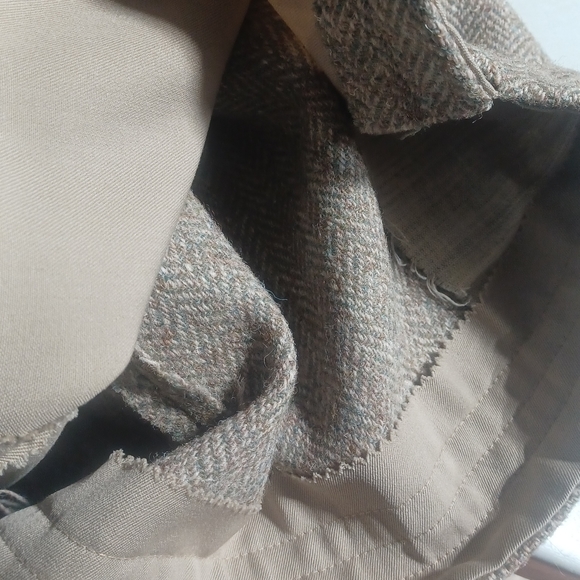 Womens vintage Cesarani houndstooth fabric Trench Coat size large - Picture 7 of 8